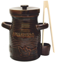 Vas de fermentare ceramic 1,5 l cu capac și clești