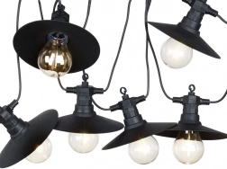 Ghirlandă luminoasă de grădină 5,5 m cu 6 becuri LED, IP44, lumină caldă