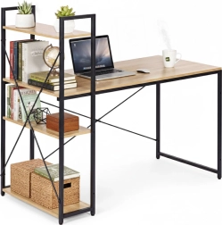Birou 120 × 60 cm cu raft și 3 polițe în stil loft ModernHome