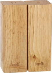 BERRETTI Solniță și piperniță - lemn de cauciuc 5,5x5,5x15 cm