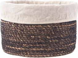 Coș de depozitare împletit manual cu insert textil detașabil 20 × 13 cm