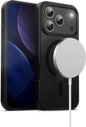 Husă Hybrid Frost MAG pentru iPhone 17 Pro cu MagSafe – negru