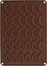 Formă din silicon pentru fursecuri în formă de cornuri, portocalie – 30 buc