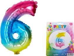 Balon curcubeu cifra 6