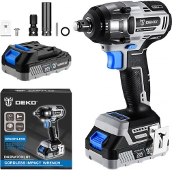 Cheie de impact fără fir Deko Tools cu acumulator de 20V