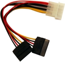 Cablu de alimentare MOLEX la 2× SATA, 0,15 m