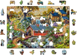 Wooden City Puzzle din lemn Poduri rurale 2în1, 505 piese ECO