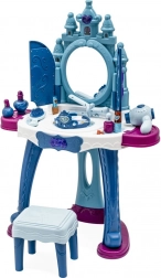 Măsuță de toaletă pentru copii Lumea Înghețată cu lumină, muzică și scăunel BABY MIX