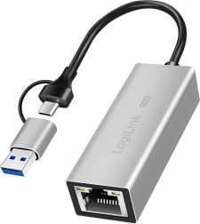 Adaptor USB‑A/USB‑C la Ethernet 2,5G, gri