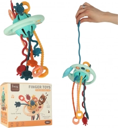 Zornăitoare și jucărie senzorială Montessori cu șnururi și butoane pentru bebeluși