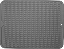 Suport de scurgere din silicon pentru vase 40 × 30,5 cm – gri