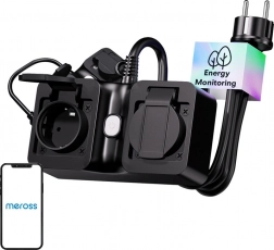 Meross priză inteligentă de exterior Wi‑Fi cu măsurare, IP44, Matter
