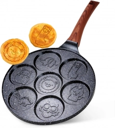 Tigaie granit pentru ouă cu 7 orificii BLACK & WOOD 26 cm