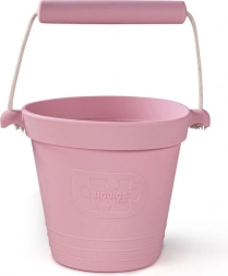 Găleată de plajă din silicon roz deschis BIGJIGS TOYS