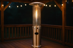 Radiator de grădină pe gaz din oțel inoxidabil, 180 cm, cu husă