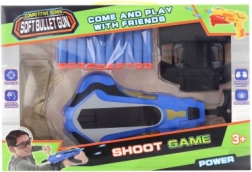 Pistol cu proiectile din spumă cu suport de mână și ochelari de protecție