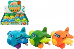 Avionaș cu mecanism de întindere și ochi – aripi care bat, plastic 8 cm, mix de culori