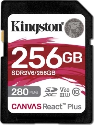 Card de memorie Kingston Canvas React Plus 256GB 280/150 MB/s U3 V60 SD