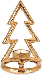 Sfesnic din aluminiu auriu în formă de brad de Crăciun 16 cm