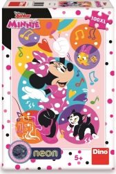 Puzzle cu efect neon luminat Minnie și Baloane 100 XL piese