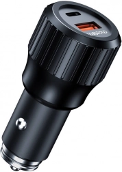 Choetech 63W încărcător auto dual USB‑C 45 W + USB‑A 18 W negru