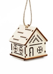 Farmaecul lemnului căsuță mică cu modele zig-zag și lumânare LED