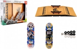 Set skateboard pentru degete cu rampă și unelte, 2 buc