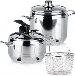Oală sub presiune din inox PROFI 3,5 + 5 l, set 2 buc