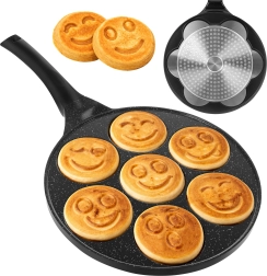Tigaie pentru clătite și ouă cu 7 forme smiley RUHHY 26,5 cm