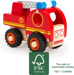 Mașină de pompieri din lemn cu scară