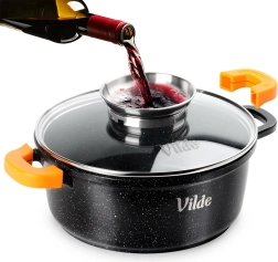 Oală granit cu capac de sticlă Terruna Aroma 20 cm, 2,1 l