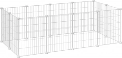 Împrejmuire modulară pentru animale de companie mici albă