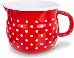 Cană emailată cu cioc roșie cu buline 1,9 l