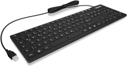 Tastatură ergonomică din silicon KeySonic cu 105 taste
