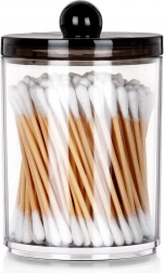 Recipient acrilic pentru bețișoare de urechi și discuri demachiante cu capac