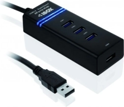 Hub USB 3.0 IUH3FB, 4× USB 3.0, negru
