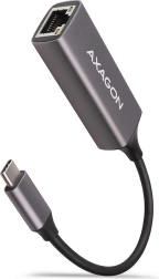 AXAGON adaptor ethernet gigabit USB‑C, instalare automată, metalic, gri titan