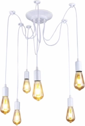 Zd74b plafonieră 6 brațe albă