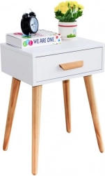 noptieră sau măsuță de cafea din lemn de pin ModernHome, albă