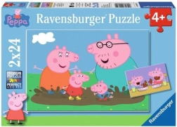 Puzzle Pepa purcelu viața de familie fericită 2x24 piese