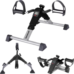 Rotor de pedalare reabilitare pliabil 2-în-1 cu ecran LCD, negru