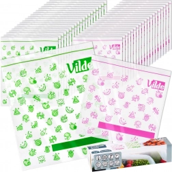 Pungi cu fermoar pentru alimente 20,5 × 21 cm și 24 × 29 cm, 40 buc