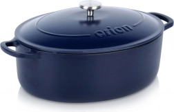 Tavă ovală din fontă emailată 6 l cu capac