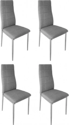 Set de 4 scaune tapițate pentru sufragerie și living, gri