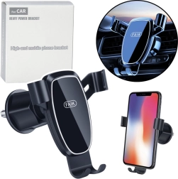 Suport auto gravitațional pentru telefon, montaj pe grila de ventilație – negru