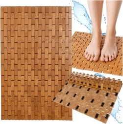 Covoraș de baie din bambus antiderapant RUHHY 80 × 50 cm