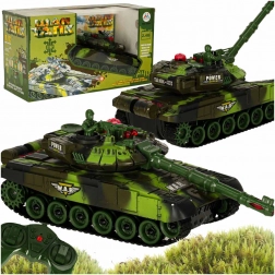 Tanc militar RC cu telecomandă 2.4 GHz în camuflaj forestier