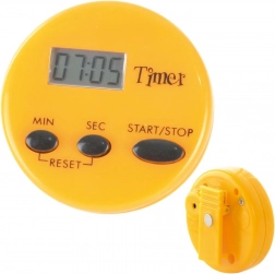 Timer de bucătărie electronic cu magnet și clemă, galben