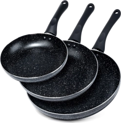 Set de tigăi din granit Black Line 3 buc 20 / 24 / 28 cm