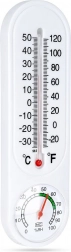 Termometru alb cu higrometru 22 cm